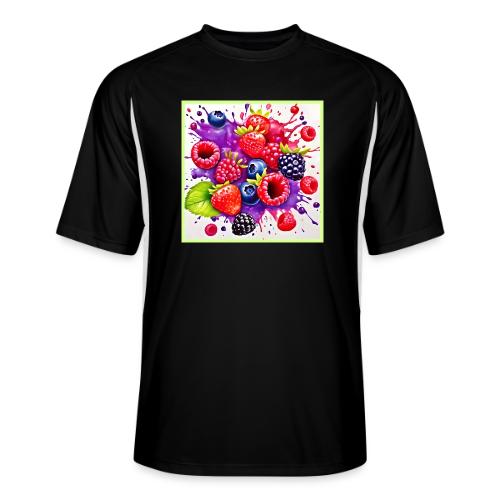 Berry Splash Mix Art - Men’s Cooling Performance Color Blocked Jersey