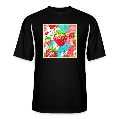 Strawberry Splash Pattern - Men’s Cooling Performance Color Blocked Jersey