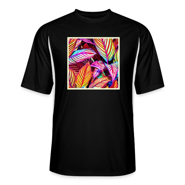 Striped Neon Leaves Design