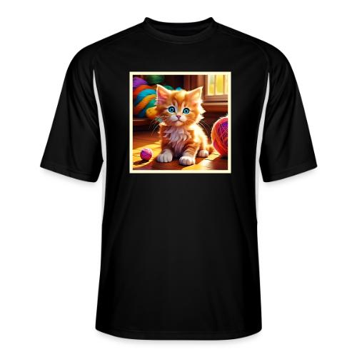 Cute Orange Kitten Art - Men’s Cooling Performance Color Blocked Jersey