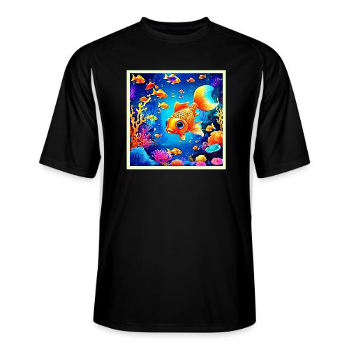 Vibrant Underwater Fish World Design - Men’s Cooling Performance Color Blocked Jersey
