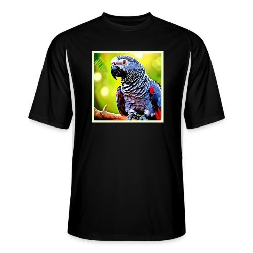 Talking African Grey Parrot - Men’s Cooling Performance Color Blocked Jersey