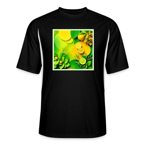 Abstract Lemon Lime Nature Art - Men’s Cooling Performance Color Blocked Jersey