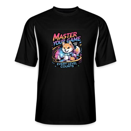 Cute Gamer Shiba Inu Level Up - Men’s Cooling Performance Color Blocked Jersey