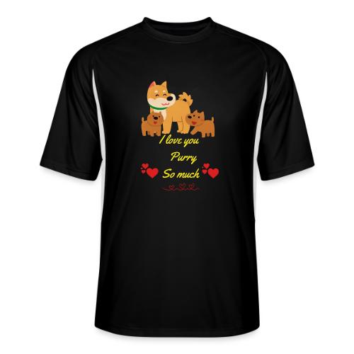 Cute Dog Family Love – “I Love You Purry So much - Men’s Cooling Performance Color Blocked Jersey