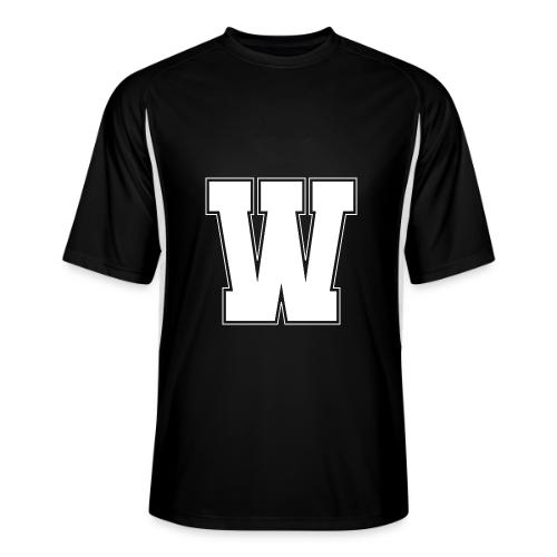 White Letter W – Varsity Alphabet Monogram - Men’s Cooling Performance Color Blocked Jersey