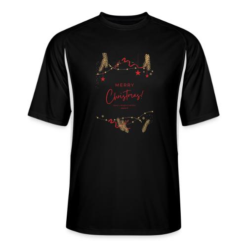 Merry Christmas Typography Design - Men’s Cooling Performance Color Blocked Jersey