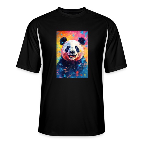 Paint Splatter Panda Bear - Men’s Cooling Performance Color Blocked Jersey