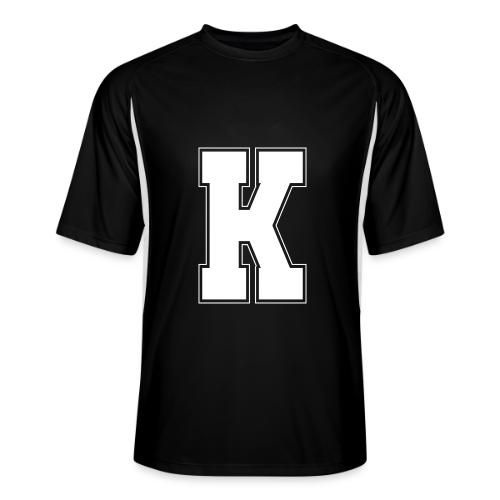 White Letter K – Varsity Alphabet Monogram - Men’s Cooling Performance Color Blocked Jersey