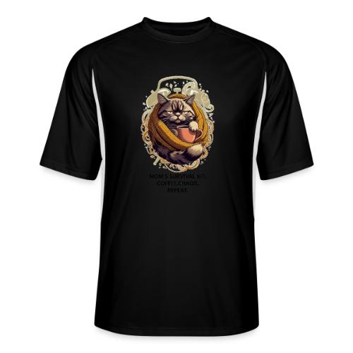 Powered by Sarcasm Cat Tee - Men’s Cooling Performance Color Blocked Jersey