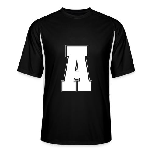 White Letter A – Varsity Alphabet Monogram - Men’s Cooling Performance Color Blocked Jersey