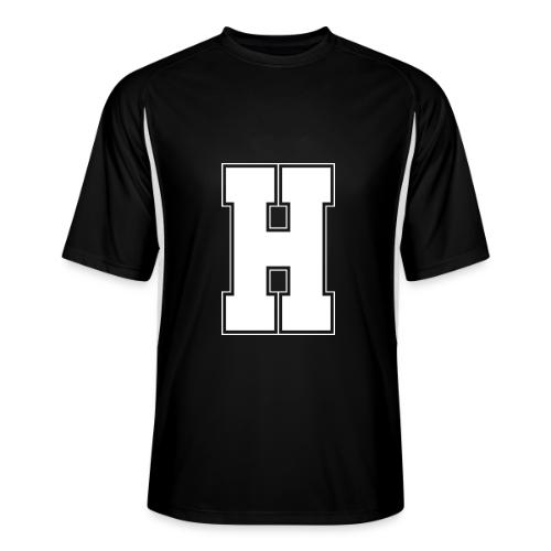 White Letter H – Varsity Alphabet Monogram - Men’s Cooling Performance Color Blocked Jersey