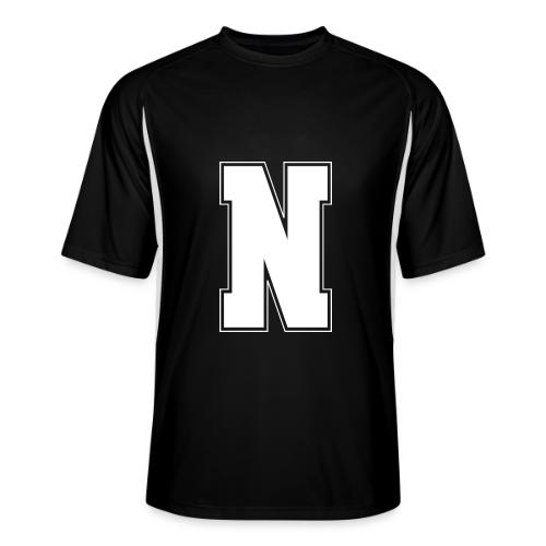 White Letter N – Varsity Alphabet Monogram - Men’s Cooling Performance Color Blocked Jersey