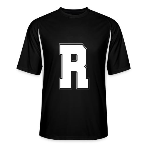 White Letter R – Varsity Alphabet Monogram - Men’s Cooling Performance Color Blocked Jersey