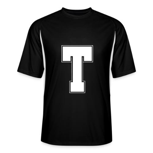 White Letter T – Varsity Alphabet Monogram - Men’s Cooling Performance Color Blocked Jersey