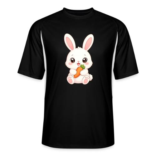 Cute Bunny Rabbit Holding Carrot – Kawaii Easter - Men’s Cooling Performance Color Blocked Jersey