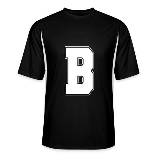 White Letter B – Varsity Alphabet Monogram - Men’s Cooling Performance Color Blocked Jersey