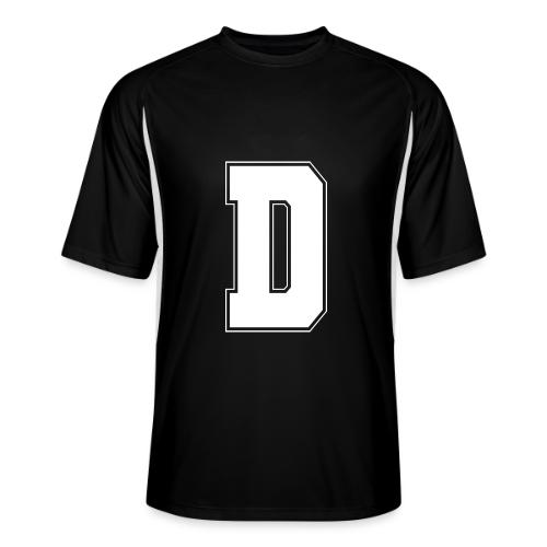 White Letter D – Varsity Alphabet Monogram - Men’s Cooling Performance Color Blocked Jersey