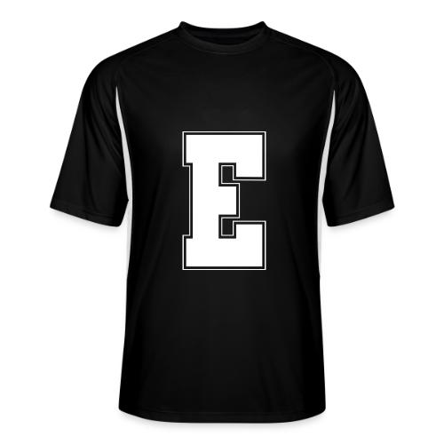 White Letter E – Varsity Alphabet Monogram - Men’s Cooling Performance Color Blocked Jersey