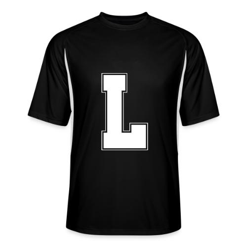 White Letter L – Varsity Alphabet Monogram - Men’s Cooling Performance Color Blocked Jersey