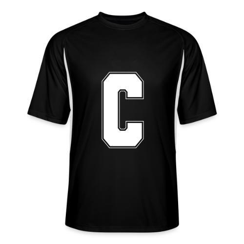White Letter C – Varsity Alphabet Monogram - Men’s Cooling Performance Color Blocked Jersey