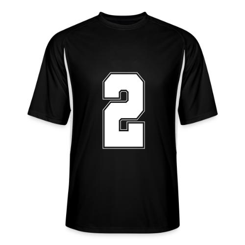 White Number 2 – Varsity Font - Men’s Cooling Performance Color Blocked Jersey