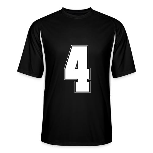 White Number 4 – Varsity Font - Men’s Cooling Performance Color Blocked Jersey