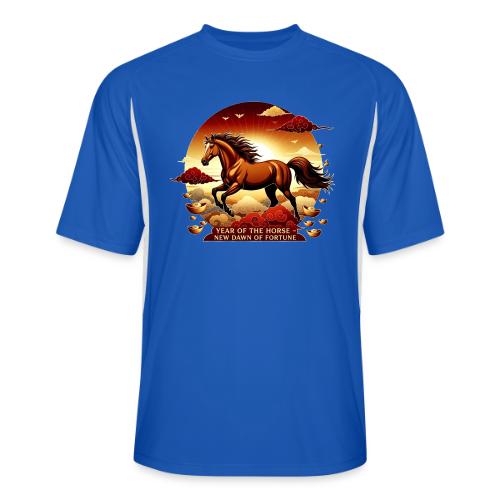 Year of the Horse Sunrise T Shirt, Lunar New Year - Men’s Cooling Performance Color Blocked Jersey