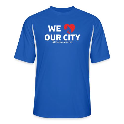 We love our city -white logo - Men’s Cooling Performance Color Blocked Jersey