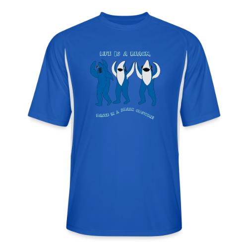 Dancing Sharks, Life Is a Beach - Men’s Cooling Performance Color Blocked Jersey