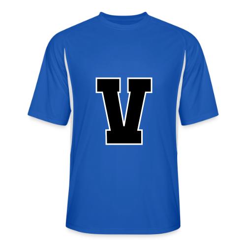 Varsity Letter V Athletic Alphabet Graphic - Men’s Cooling Performance Color Blocked Jersey