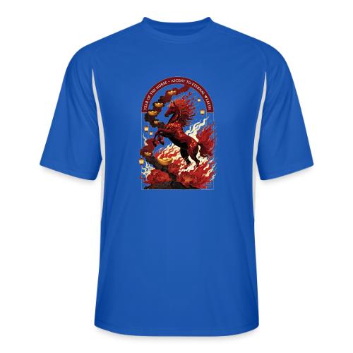 Year of the Horse Rise T Shirt,Lunar New Year Gift - Men’s Cooling Performance Color Blocked Jersey