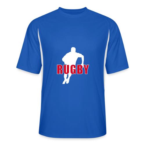 Bold Rugby Action Silhouette - Men’s Cooling Performance Color Blocked Jersey