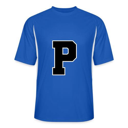 Varsity Letter P Athletic Alphabet Design - Men’s Cooling Performance Color Blocked Jersey