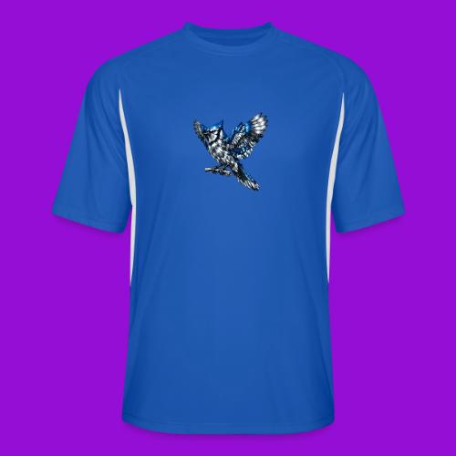 Silver Blue Jay Open Wing Perch - Men’s Cooling Performance Color Blocked Jersey