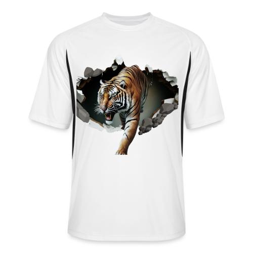 Fashion Design Tiger Coming Out, Wild Feline Tiger - Men’s Cooling Performance Color Blocked Jersey