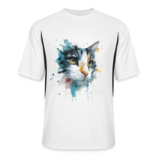 Watercolor cat face - Men’s Cooling Performance Color Blocked Jersey
