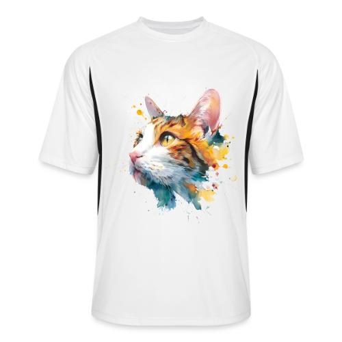Cat: Feline Ink Burst - Men’s Cooling Performance Color Blocked Jersey