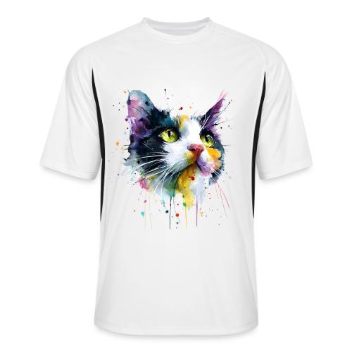 Cat: Painted Purr Expression - Men’s Cooling Performance Color Blocked Jersey
