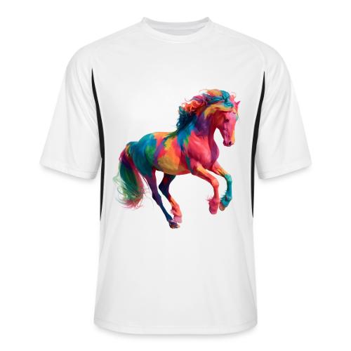 Colorful Paint Splatter Horse Art - Men’s Cooling Performance Color Blocked Jersey