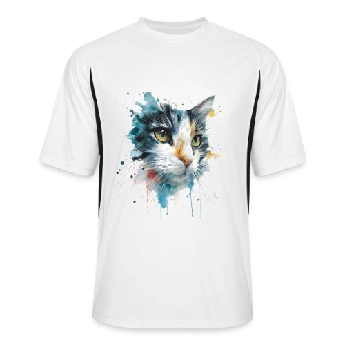 Watercolor cat face - Men’s Cooling Performance Color Blocked Jersey