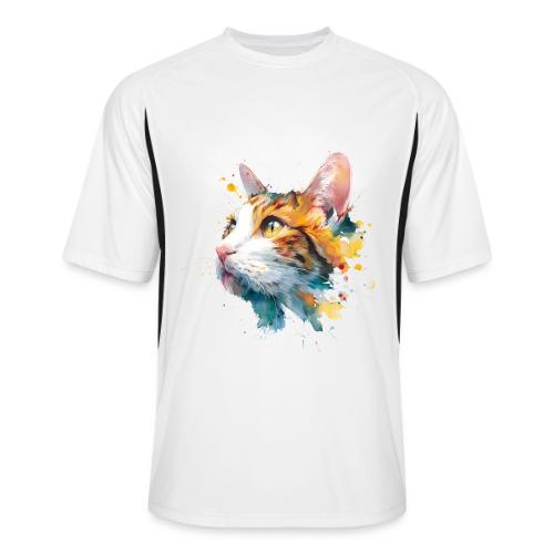 Cat: Feline Ink Burst - Men’s Cooling Performance Color Blocked Jersey