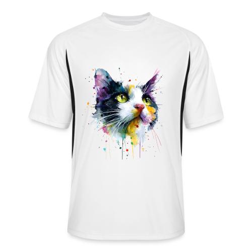 Cat: Painted Purr Expression - Men’s Cooling Performance Color Blocked Jersey