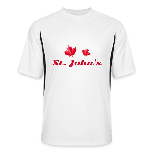 St. John's with two red maple leaves - Men’s Cooling Performance Color Blocked Jersey