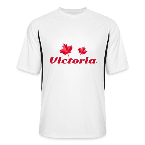 Victoria with two red maple leaves - Men’s Cooling Performance Color Blocked Jersey