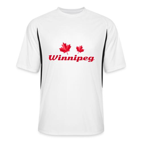 Winnipeg with two red maple leaves - Men’s Cooling Performance Color Blocked Jersey