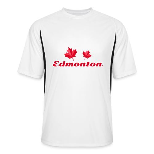 Edmonton with two red maple leaves - Men’s Cooling Performance Color Blocked Jersey