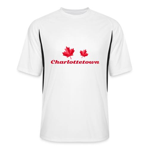 Charlottetown with two red maple leaves - Men’s Cooling Performance Color Blocked Jersey