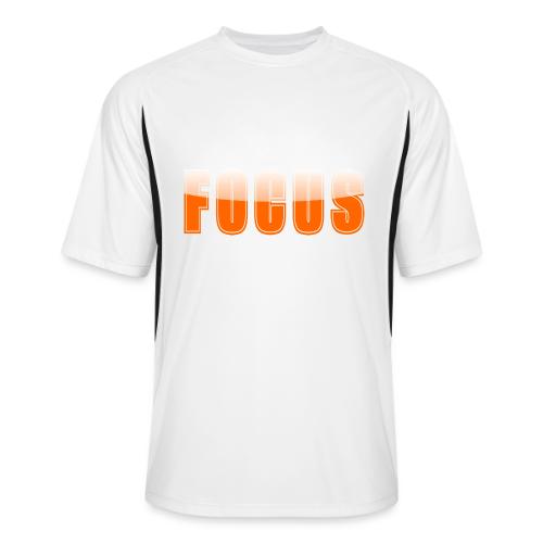 FOCUS Vibrant Orange Motivational Word Design - Men’s Cooling Performance Color Blocked Jersey