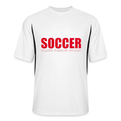 Soccer Grass Cleats Goals Typography Design - Men’s Cooling Performance Color Blocked Jersey